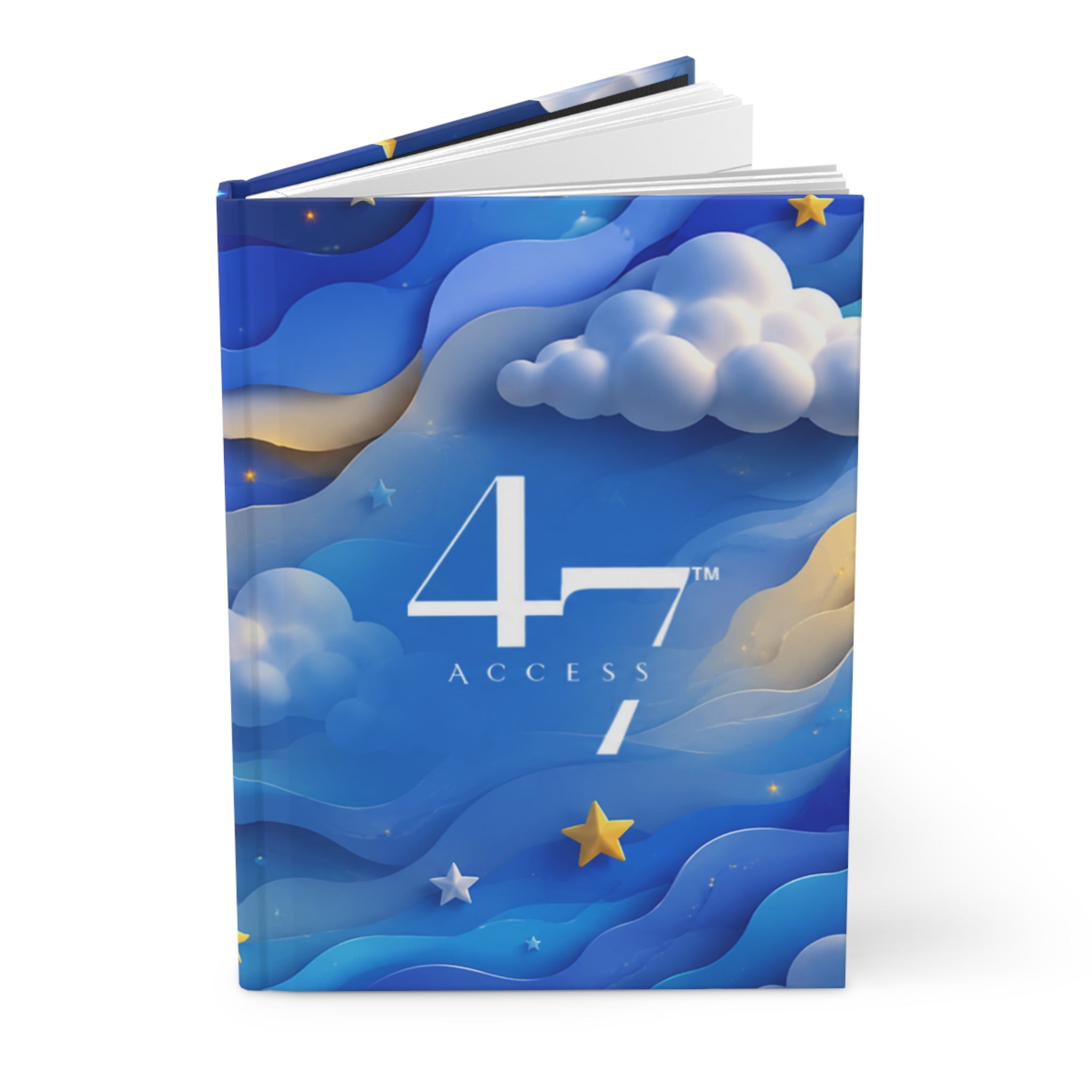Starry Cloud Waves Hardcover Journal | Blue Night Sky Notebook