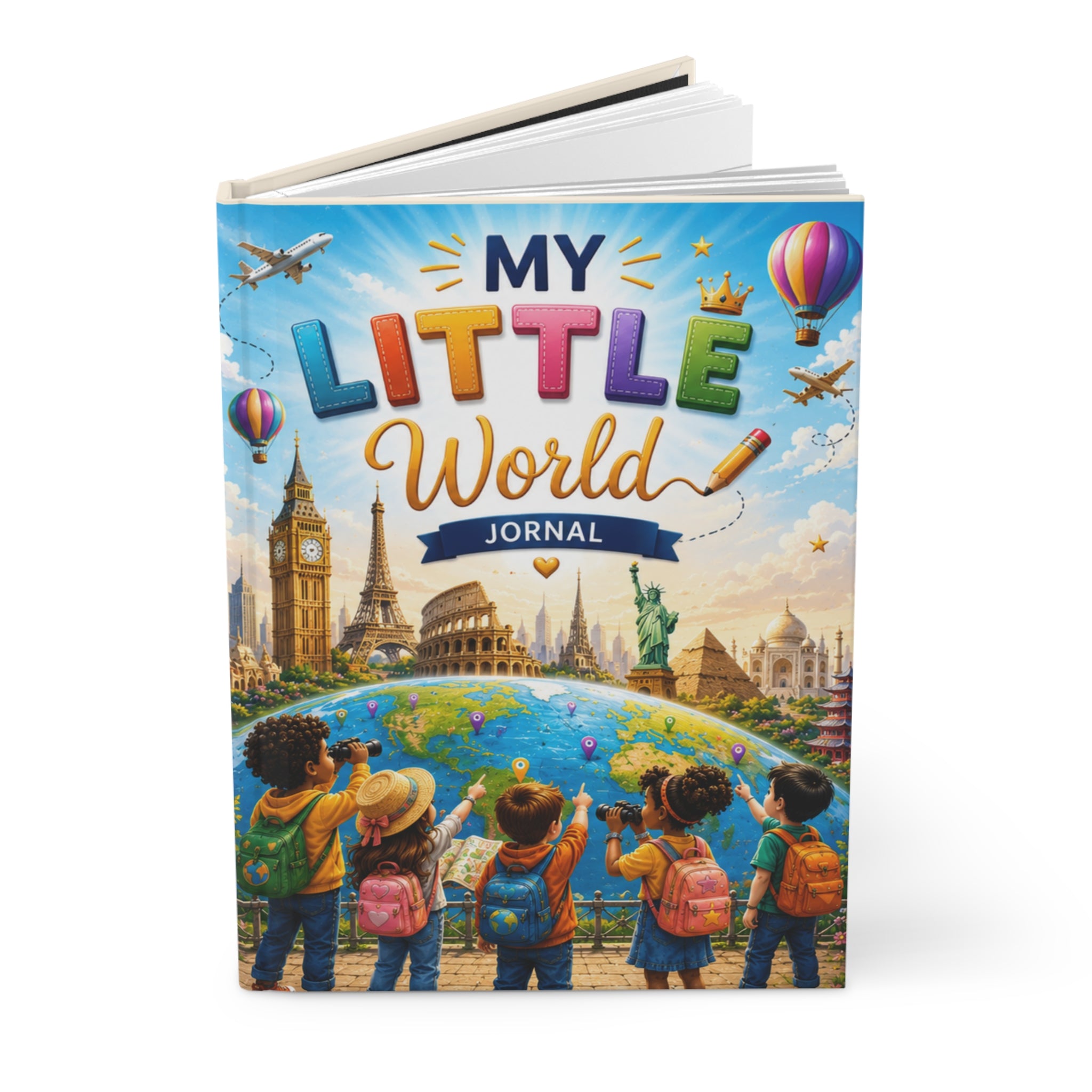 My Little World Travel Kids Hardcover Journal | Children's Adventure Notebook