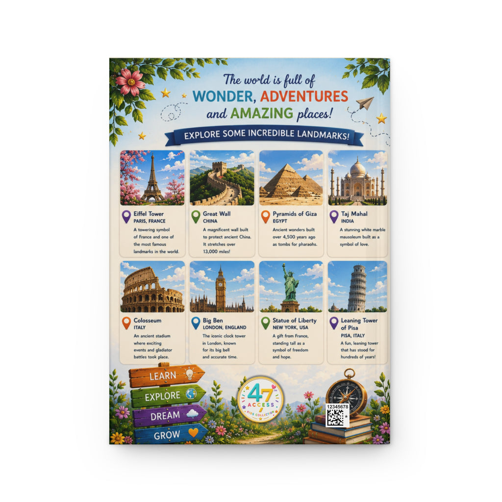 My Little World Travel Kids Hardcover Journal | Children's Adventure Notebook