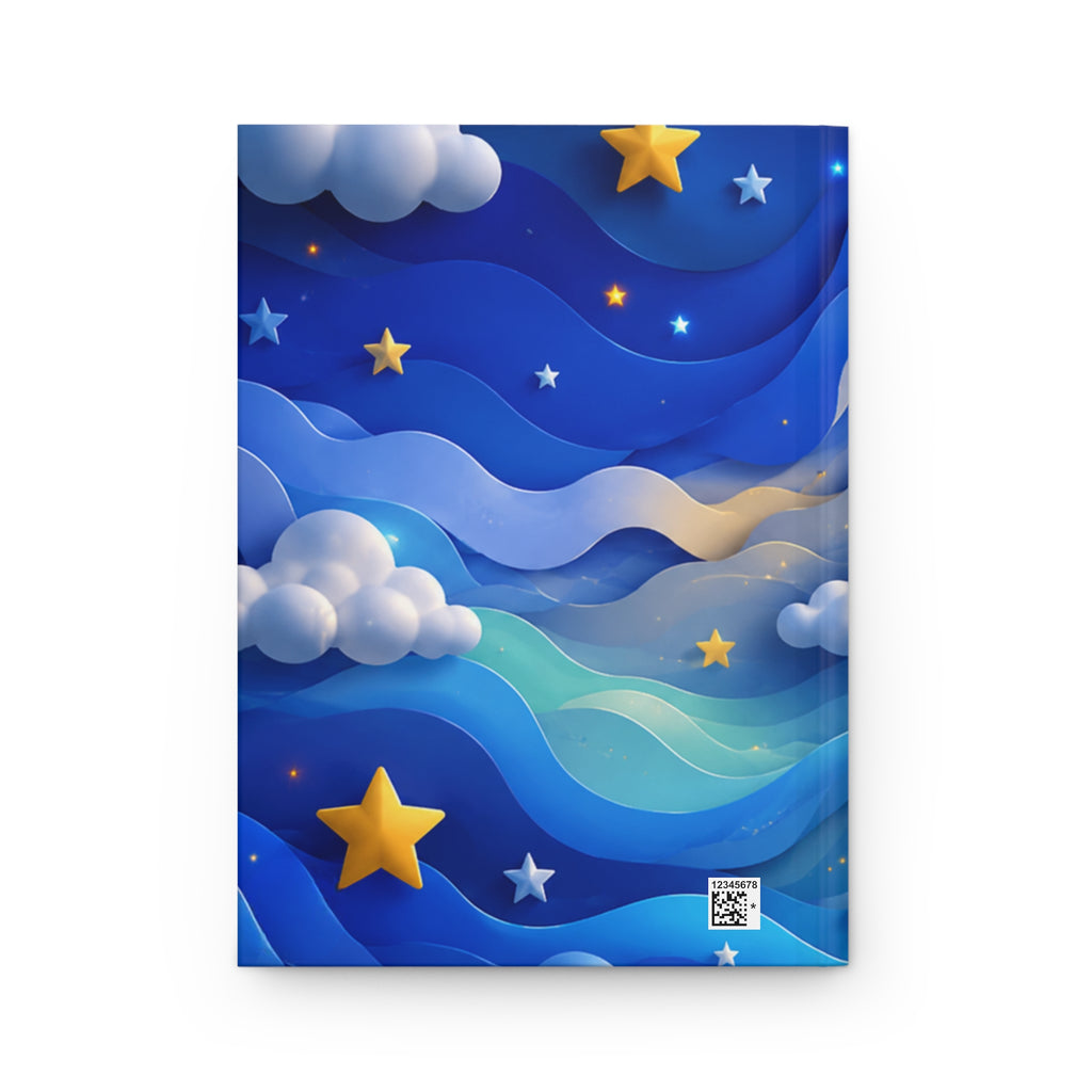 Starry Cloud Waves Hardcover Journal | Blue Night Sky Notebook