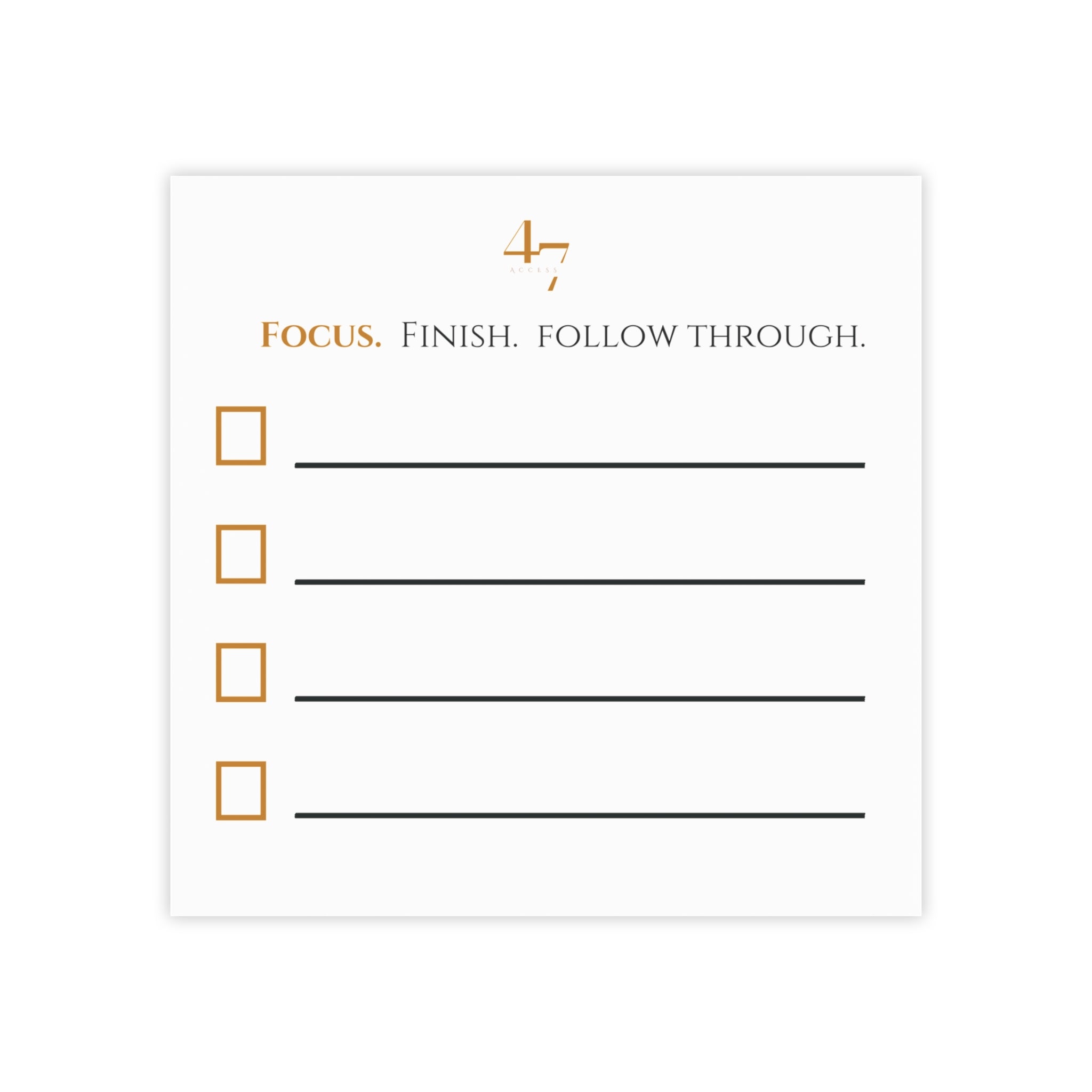 Focus. Finish. Follow Through. | Access 47 Execution Sticky Notes