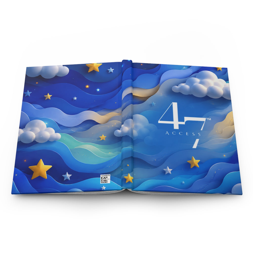 Starry Cloud Waves Hardcover Journal | Blue Night Sky Notebook