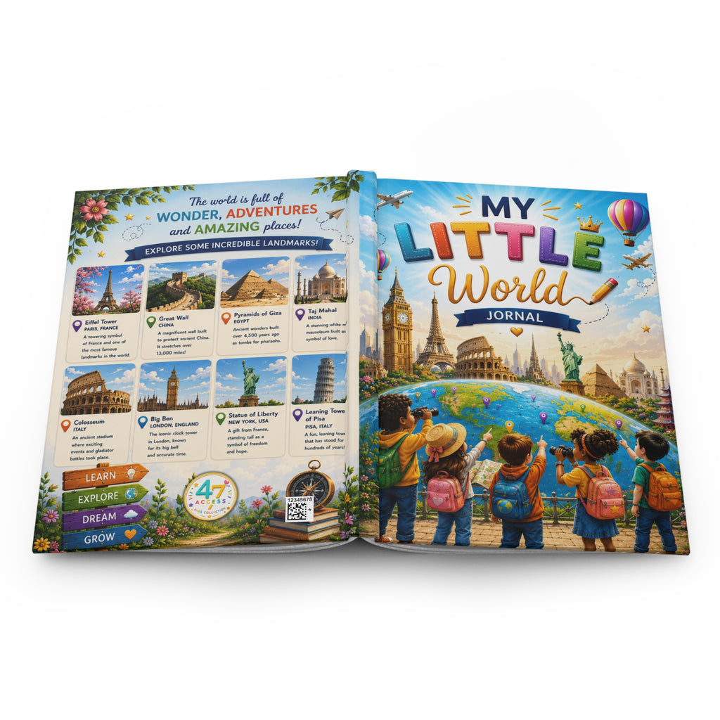 My Little World Travel Kids Hardcover Journal | Children's Adventure Notebook