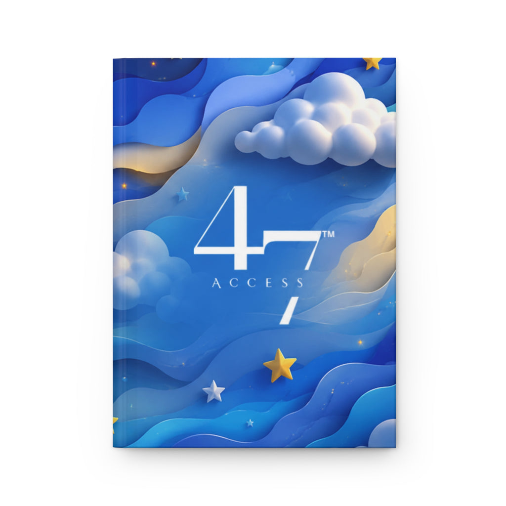 Starry Cloud Waves Hardcover Journal | Blue Night Sky Notebook