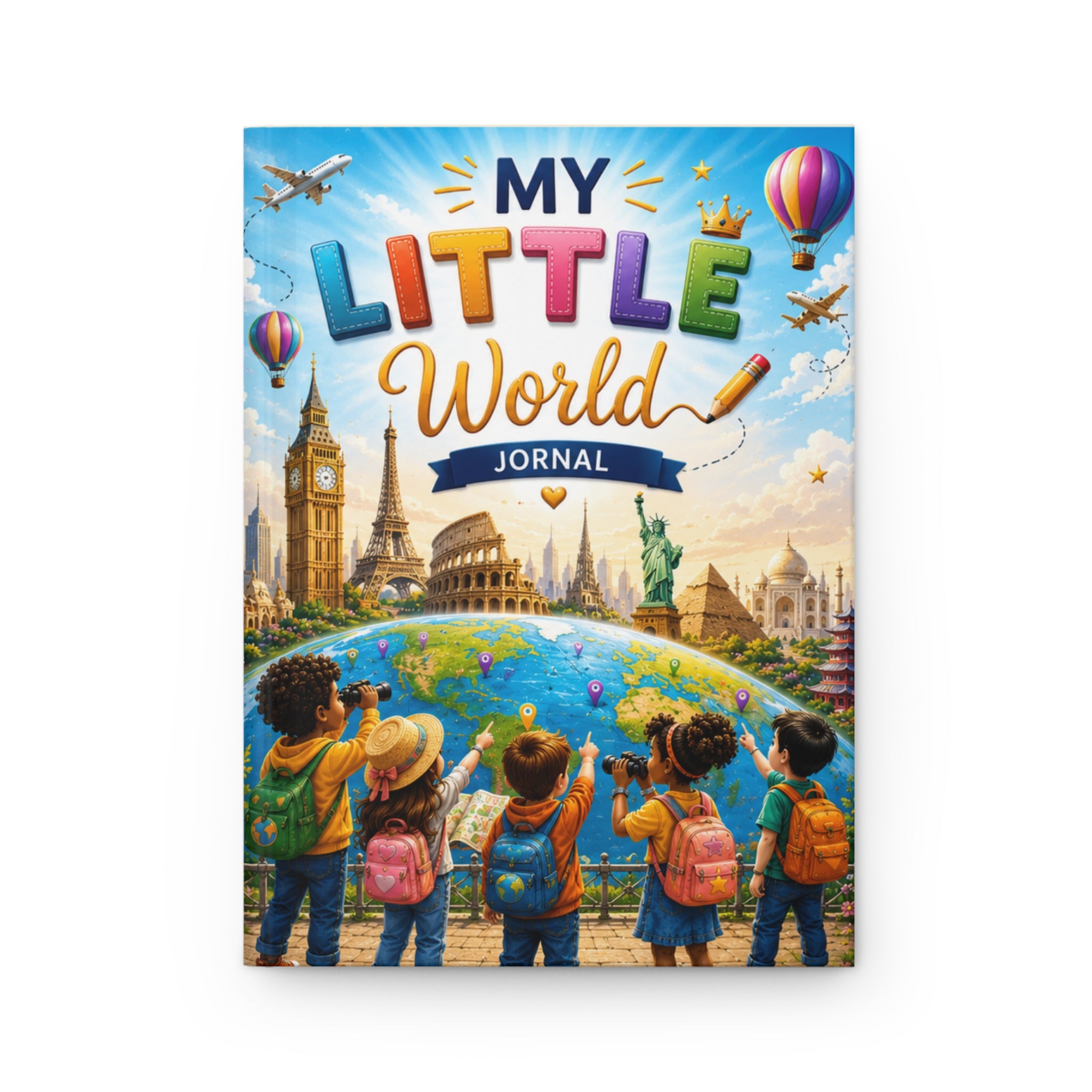 My Little World Travel Kids Hardcover Journal | Children's Adventure Notebook