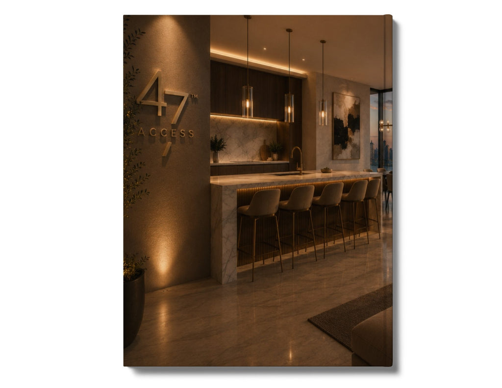 Back cover of the Access 47 Execution Journal – Sunset Skyline